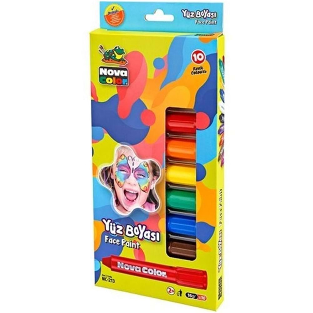 NOVA COLOR YÜZ BOYASI 10 LU SET-NC-213