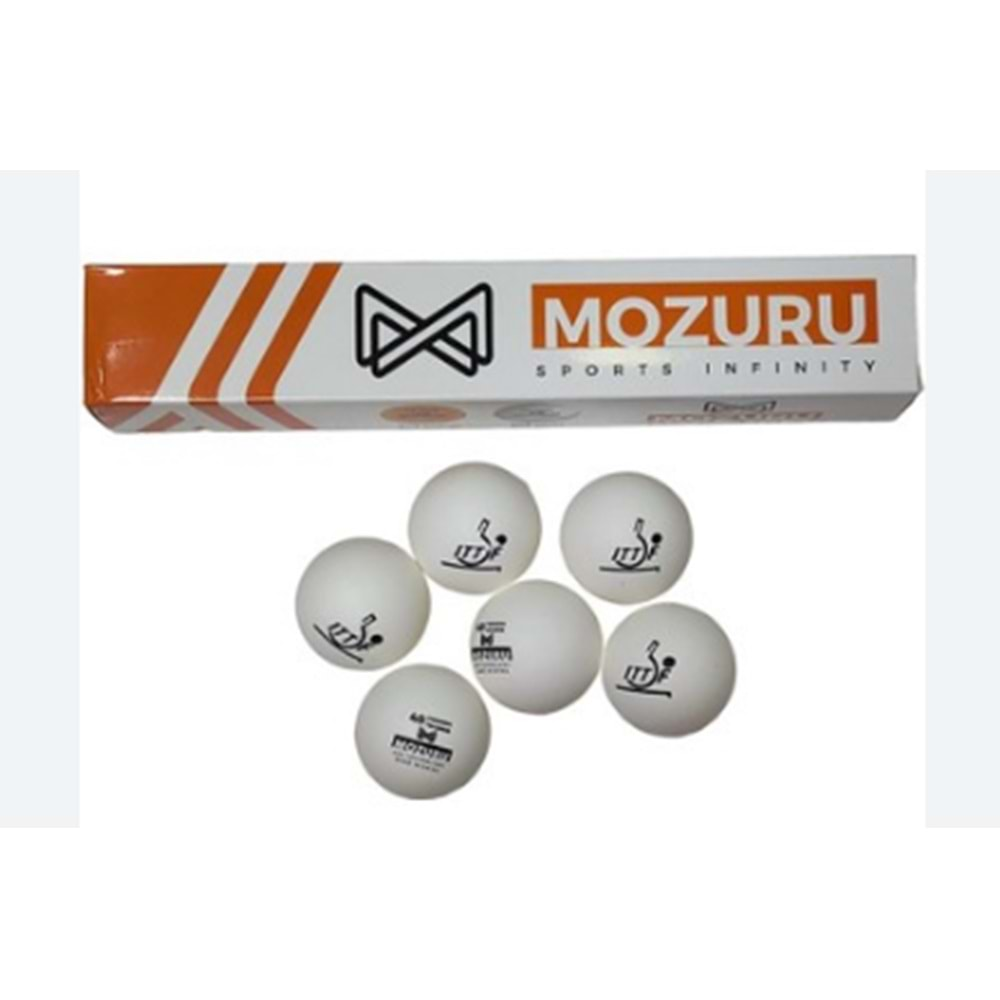 MOZURU MZR006-WHT ITTF ONAYLI BEYAZ 6 LI PİNPON TOPU