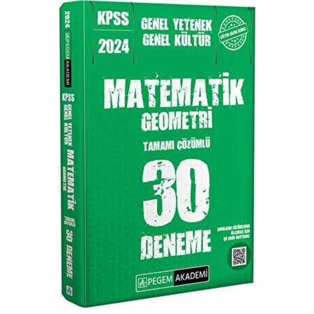 PEGEM KPSS 2024 MATEMATİK-GEOMETRİ TAMAMI ÇÖZÜMLÜ 30 DENEME