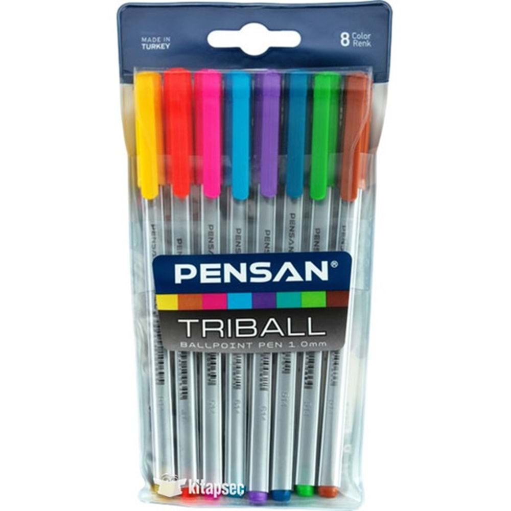 PENSAN TRIBALL 8 Lİ RENKLİ TÜKENMEZ KALEM SETİ