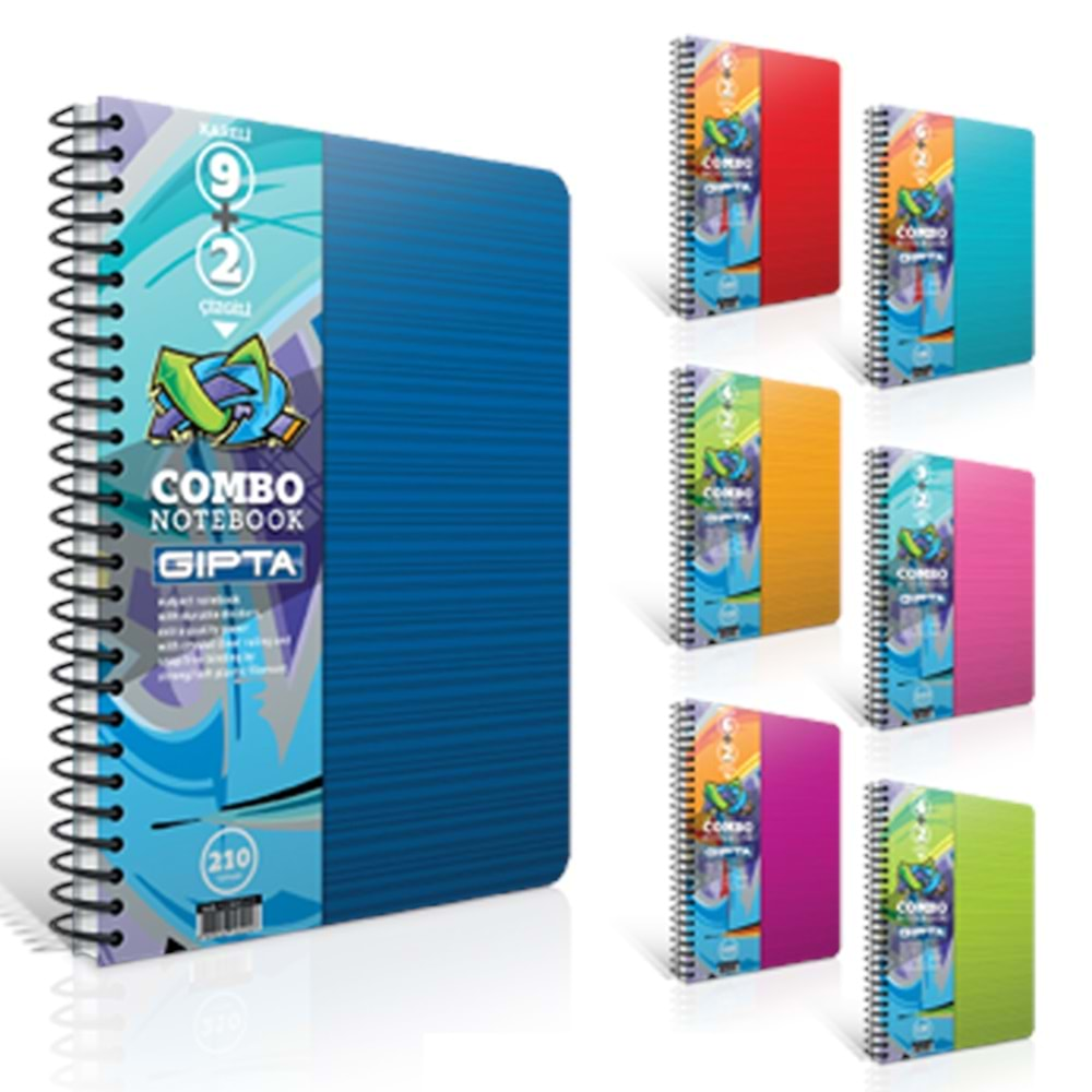 GIPTA COMBO NOTEBOOK 9+2 210 YAPRAK SPRALLİ DEFTER