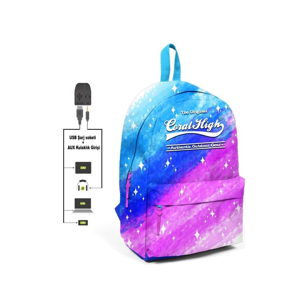 YAYGAN CORAL HIGH SIRT ÇANTASI(USB+AUX+SOKETLİ)-23433