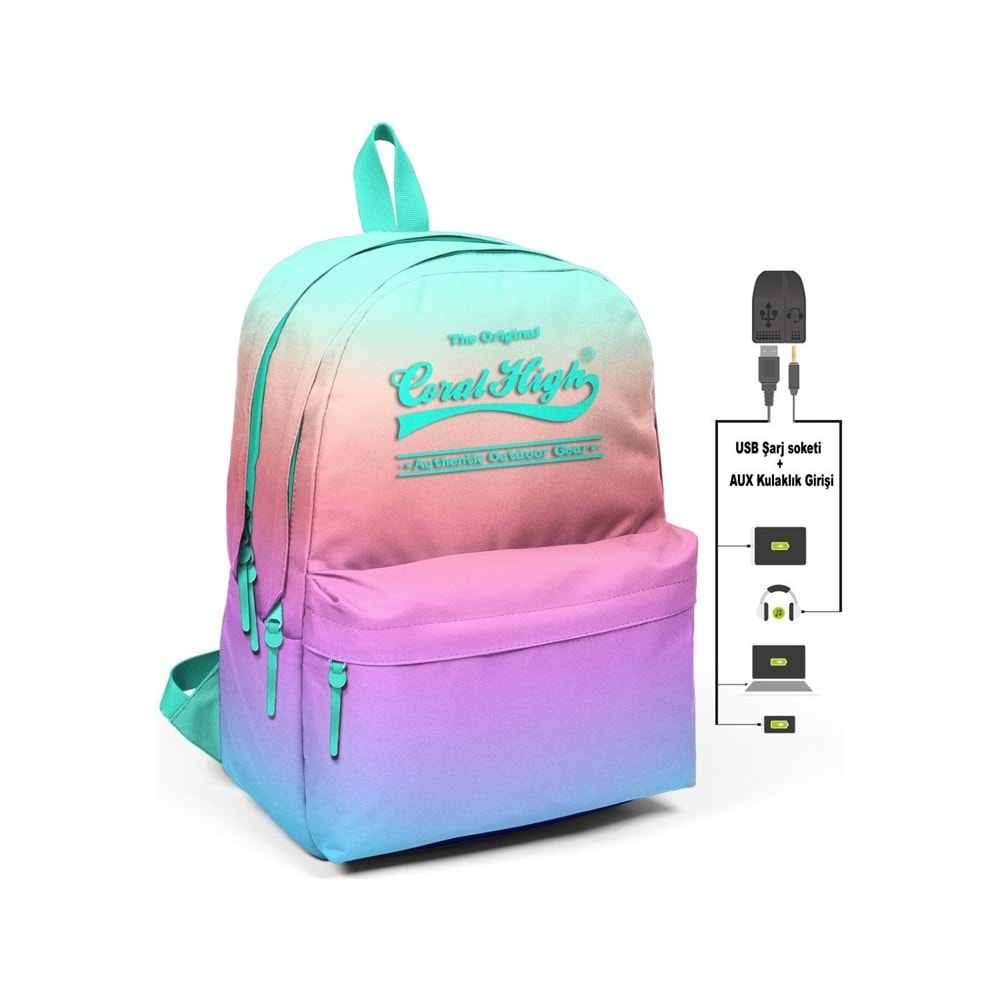 YAYGAN CORAL HIGH SIRT ÇANTASI(USB+AUX+SOKETLİ)-23426