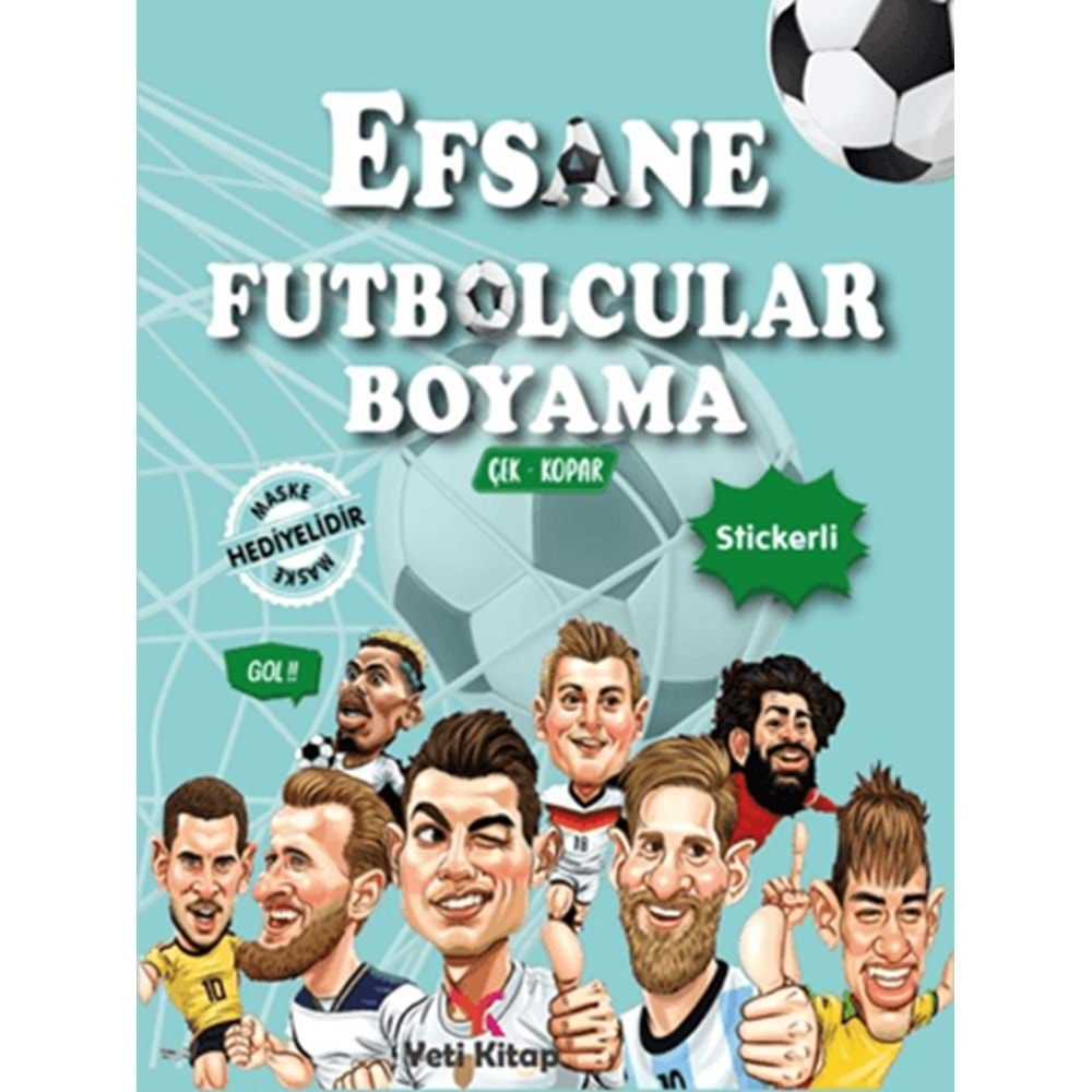 EFSANE FUTBOLCULAR BOYAMA KİTABI STİCKERLİ-YETİ KİTAP