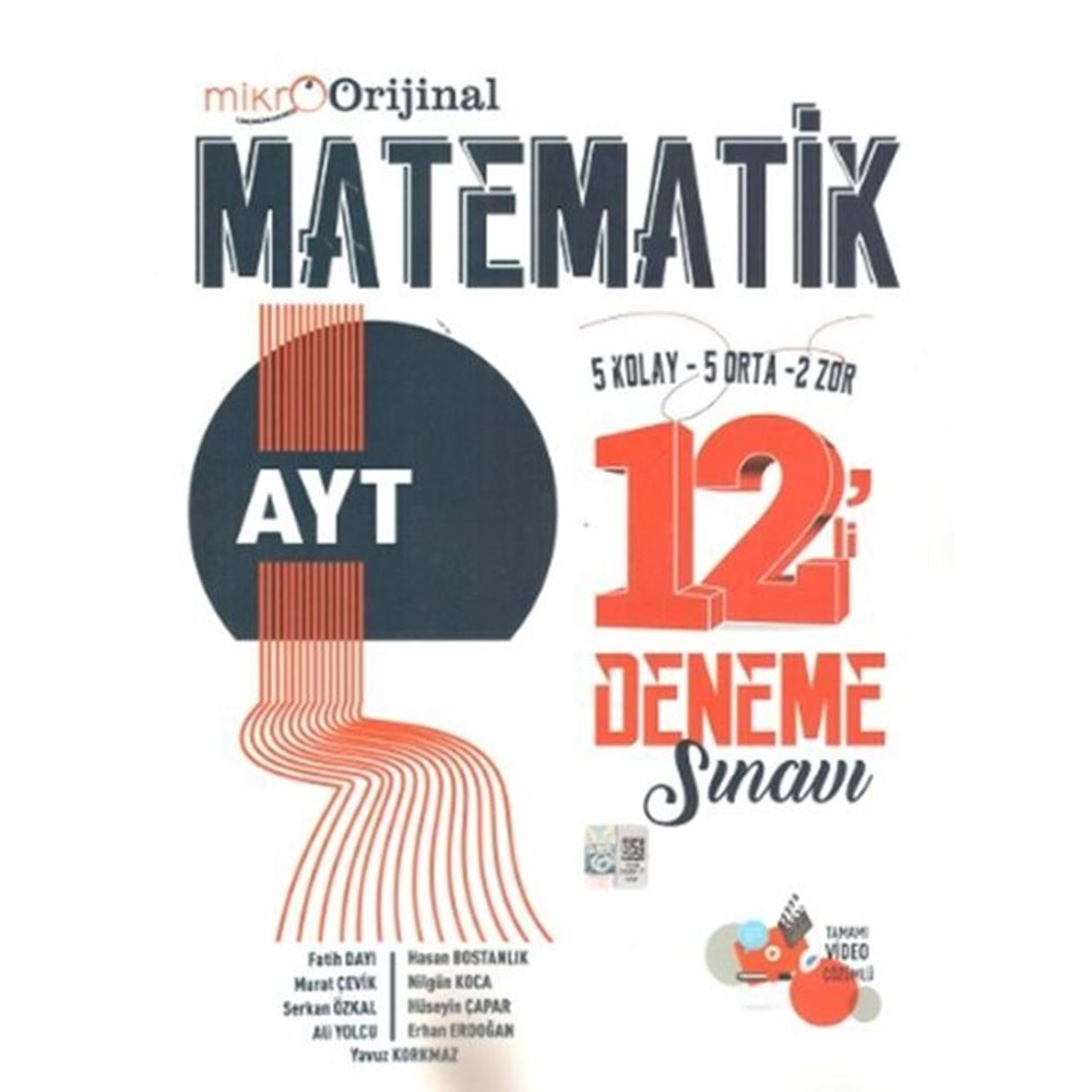 MİKRO ORİJİNAL AYT MATEMATİK 12 Lİ DENEME SINAVI-2024