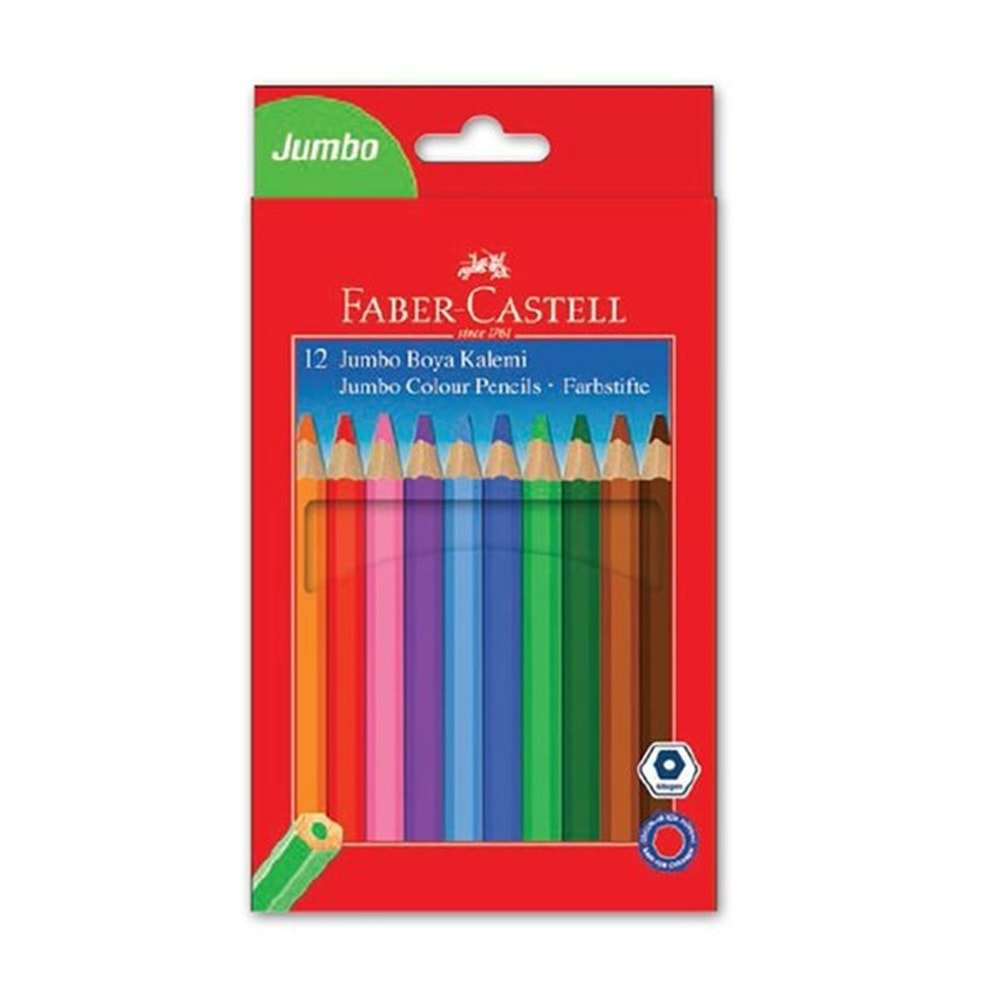 FABER CASTELL JUMBO KURU BOYA KALEMİ 12 RENK