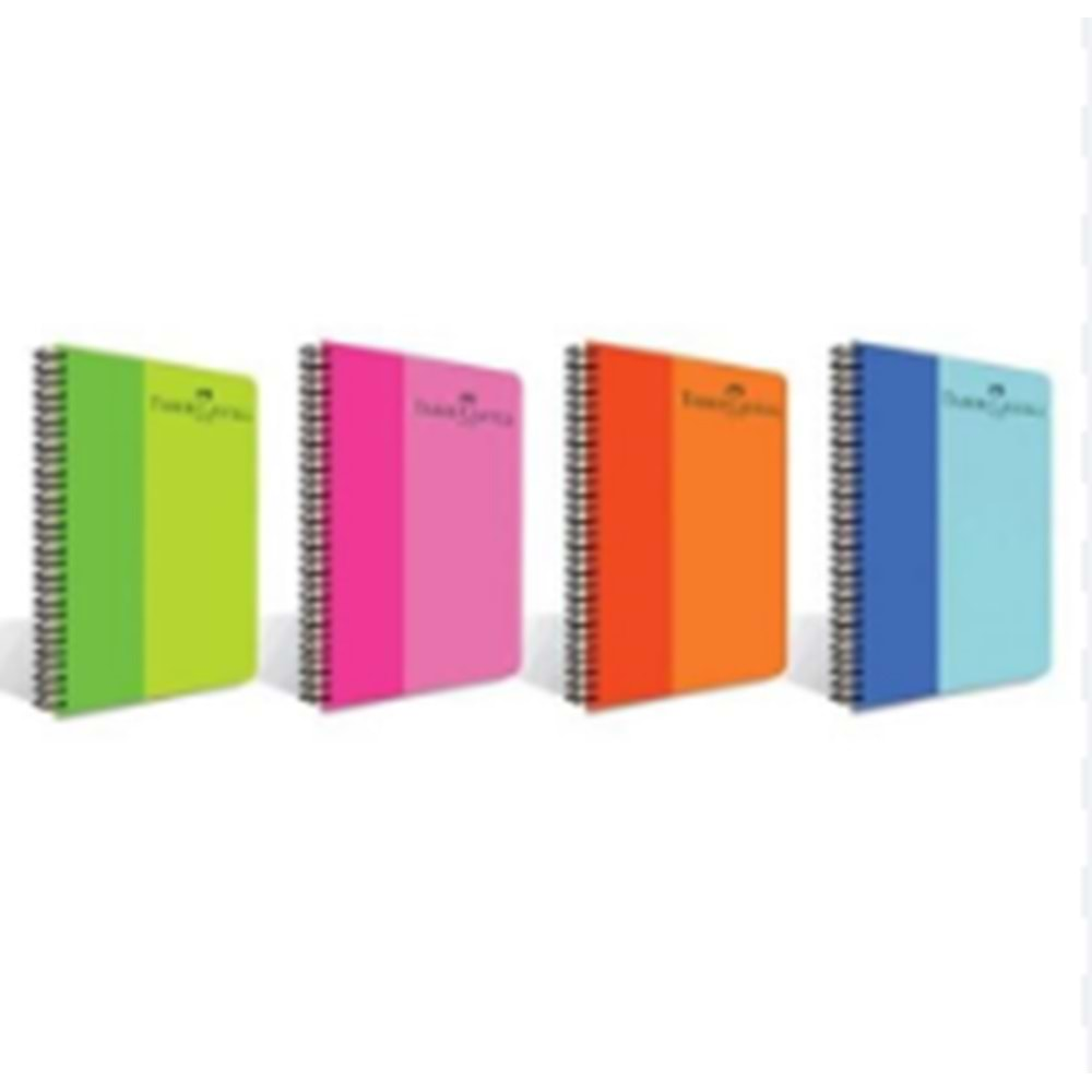 FABER CASTELL BİCOLOR PP KAPAK SPİRALLİ A4 120 YAPRAK ÇİZGİLİ DEFTER-5075000133