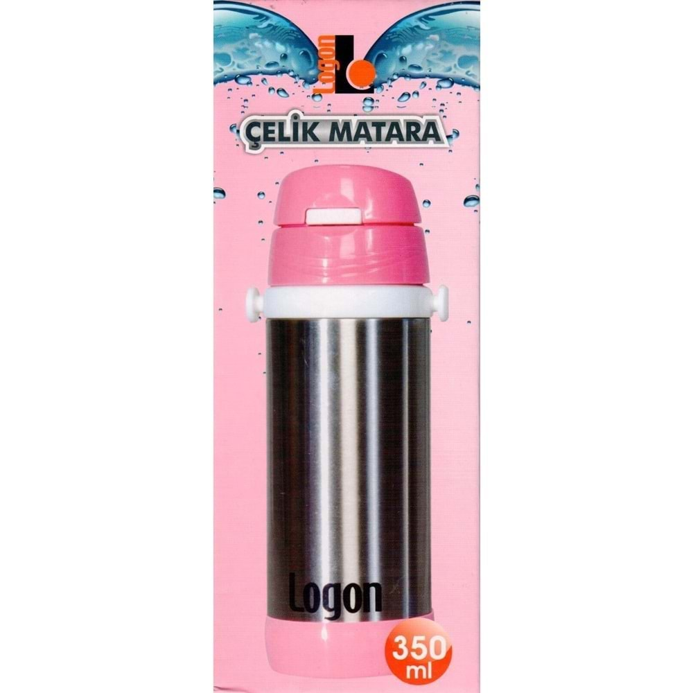 LOGON 350 ML ÇELİK MATARA PİPETLİ-LGI015