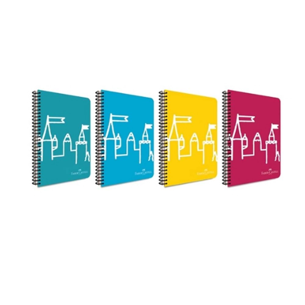 FABER CASTELL ŞATO PLASTİK KAPAK A4 120 YAPRAK KARELİ SPİRALLİ DEFTER-5075000279