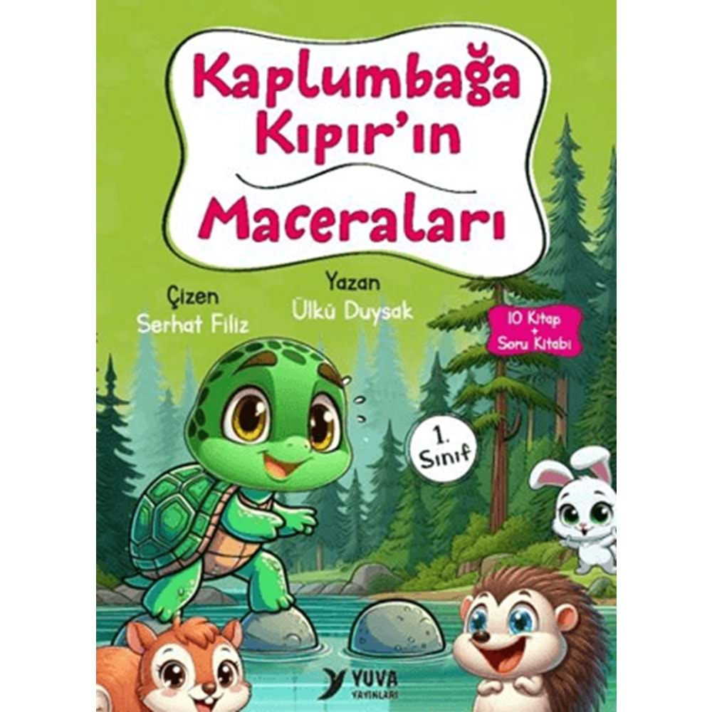 1.SINIF KAPLUMBAĞA KIPIRIN MACERALARI 10 KİTAP TAKIM-ÜLKÜ DUYSAK-YUVA YAYINLARI