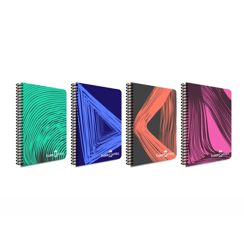 FABER CASTELL WAVES PP KAPAK SPİRALLİ A4 100 YAPRAK KARELİ DEFTER-5075000437