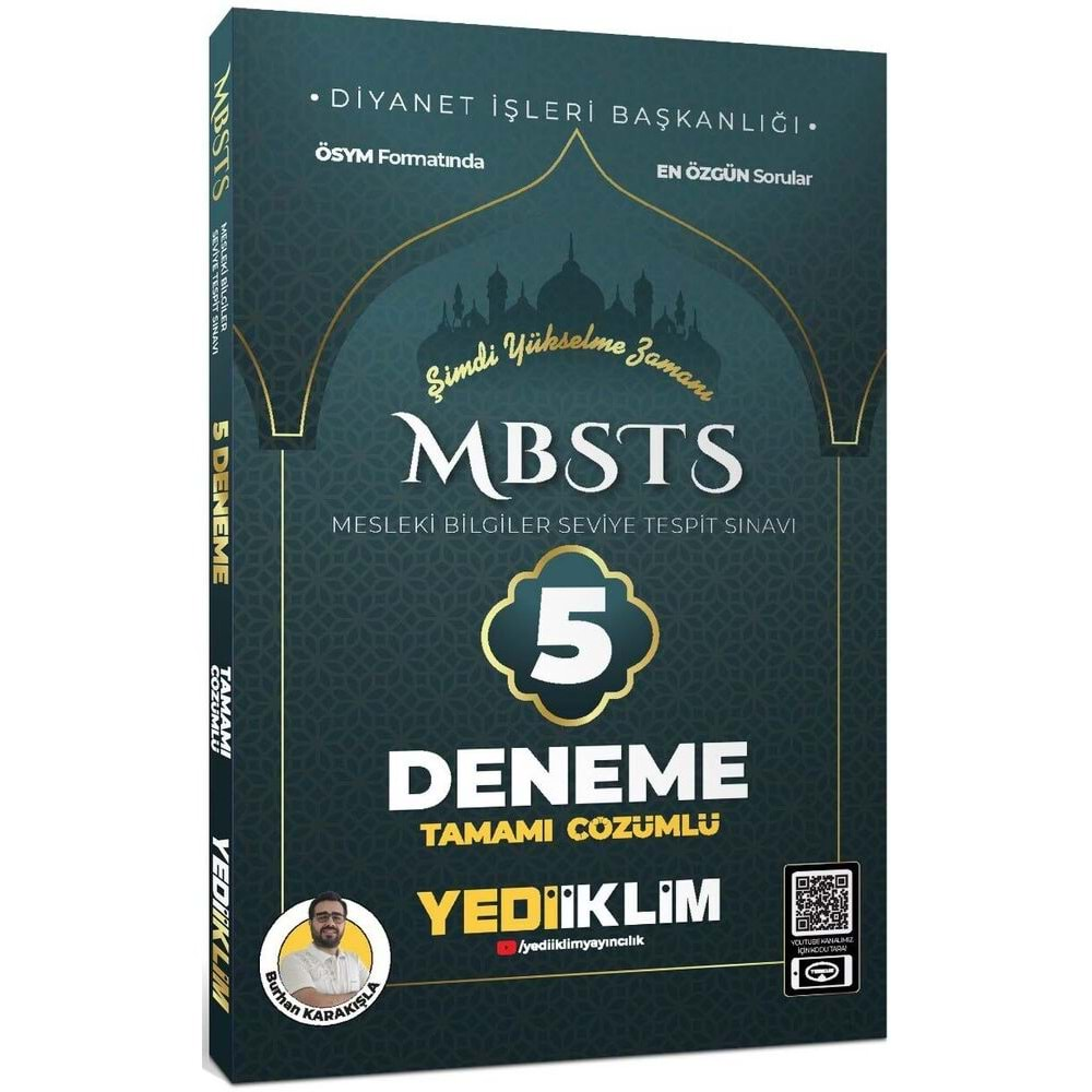 YEDİİKLİM 2024 MBSTS MESLEKİ BİLGİLER SEVİYE TESPİT SINAVI TAMAMI ÇÖZÜMLÜ 5 DENEME