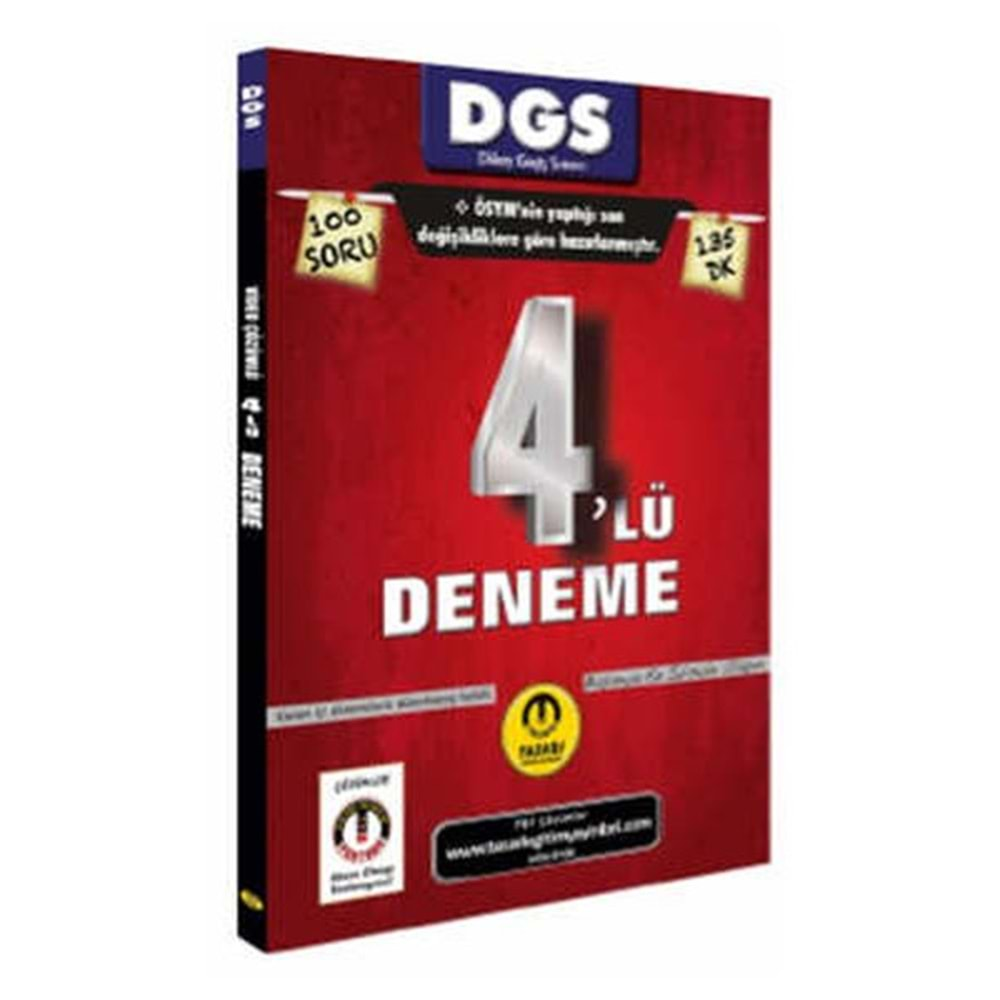 TASARI DGS SON FORMAT 4 LÜ ÇÖZÜMLÜ DENEME