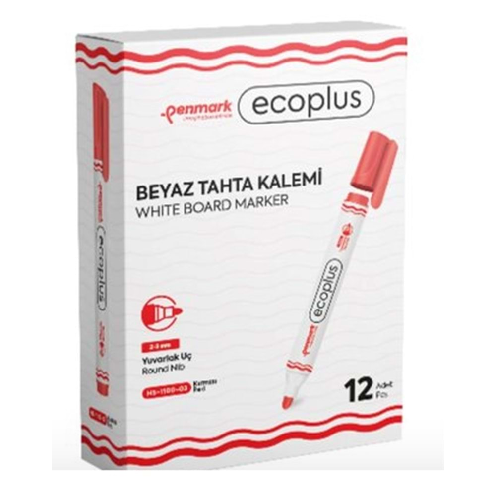 PENMARK BEYAZ TAHTA KALEMİ ECOPLUS KIRMIZI-HS-1100-03