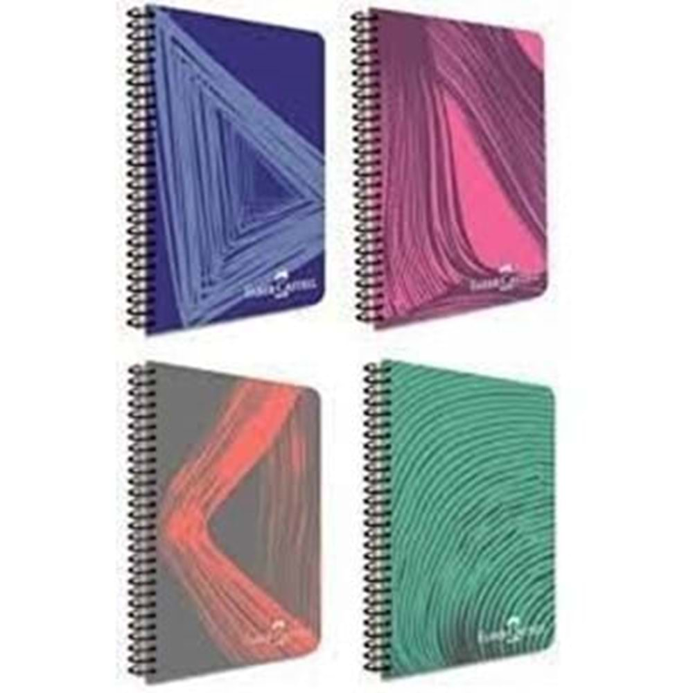 FABER CASTELL WAVES PP KAPAK SPİRALLİ A4 120 YAPRAK KARELİ DEFTER-5075000439