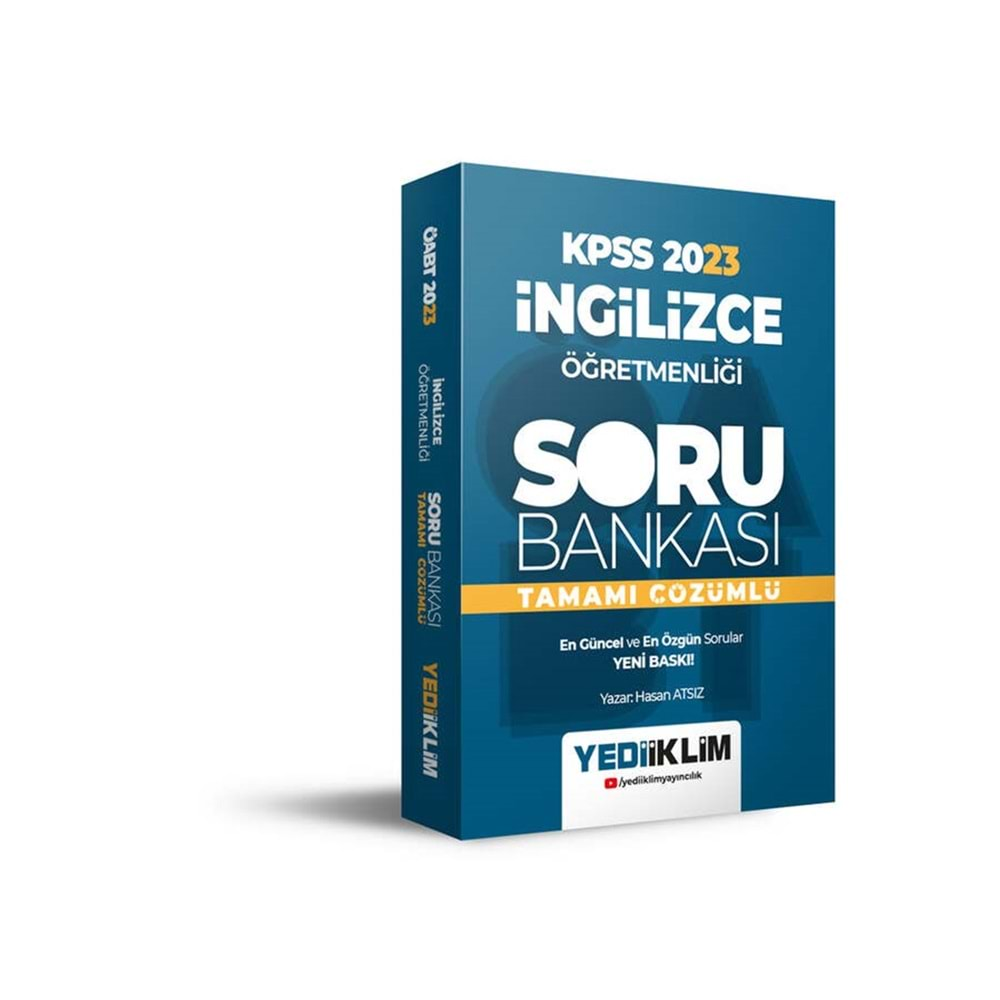 YEDİİKLİM 2023 ÖABT İNGİLİZCE ÖĞRETMENLİĞİ TAMAMI ÇÖZÜMLÜ SORU BANKASI