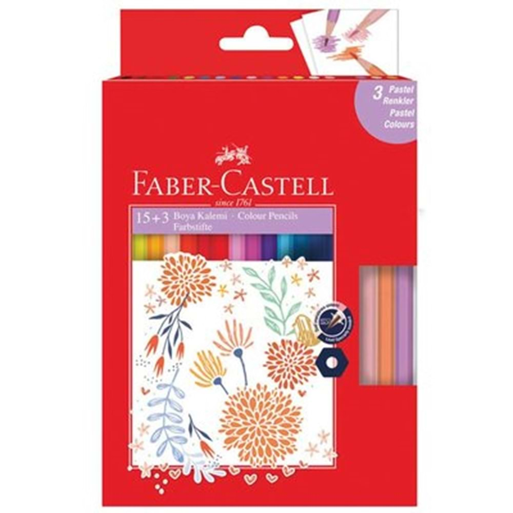 FABER-CASTELL 15+3 PASTEL RENK BOYA KALEMİ-5171000005