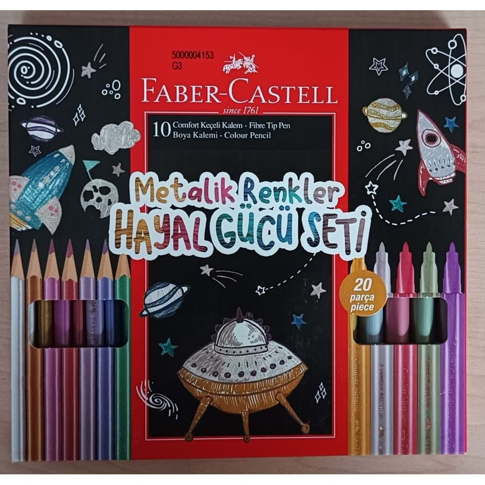 FABER CASTELL MATALİK RENKLER HAYAL GÜCÜ SETİ UZAY 20 Lİ