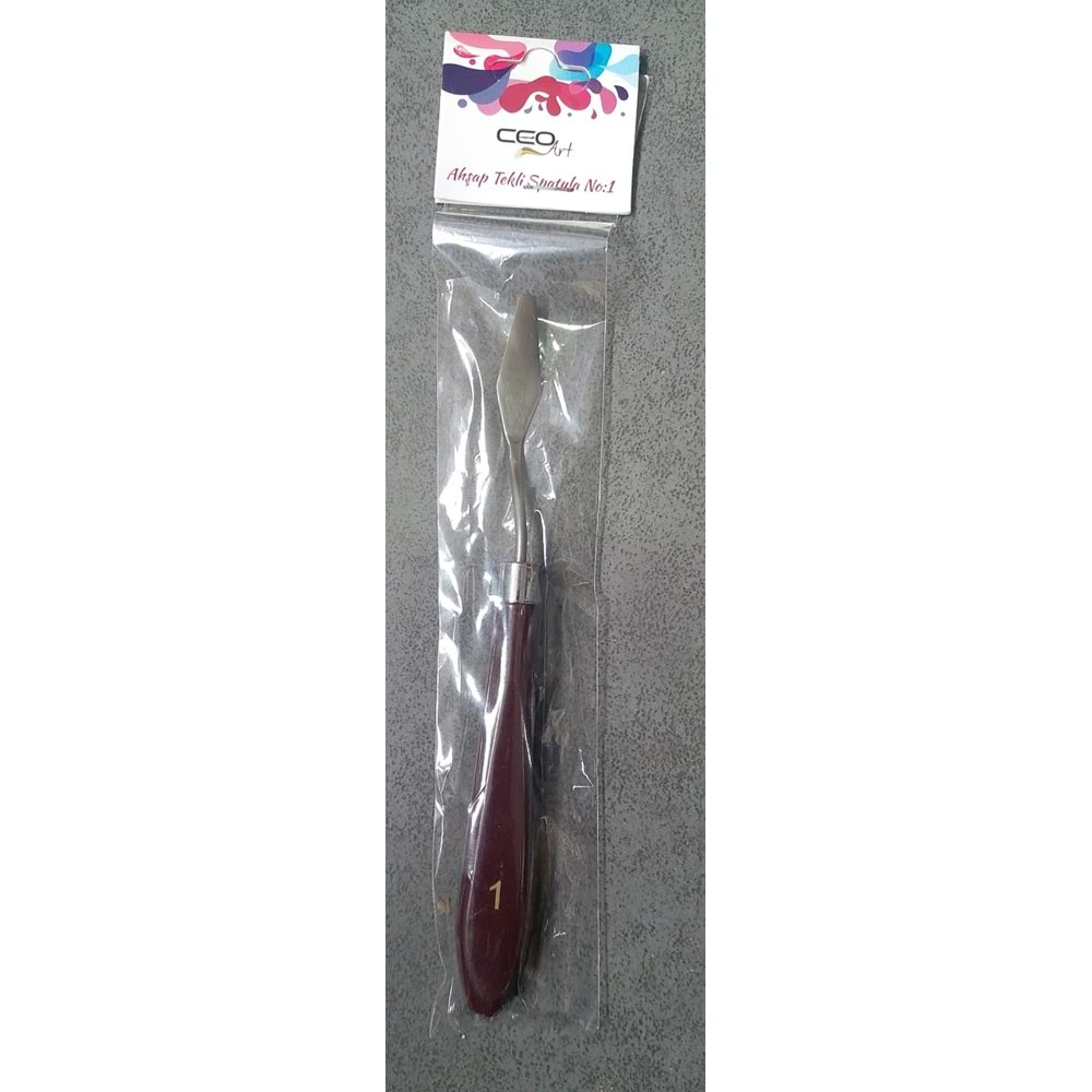 CEOART METAL SPATULA TEKLİ NO:1 (BOYALI AHŞAP SAP)-CEO-SN0005