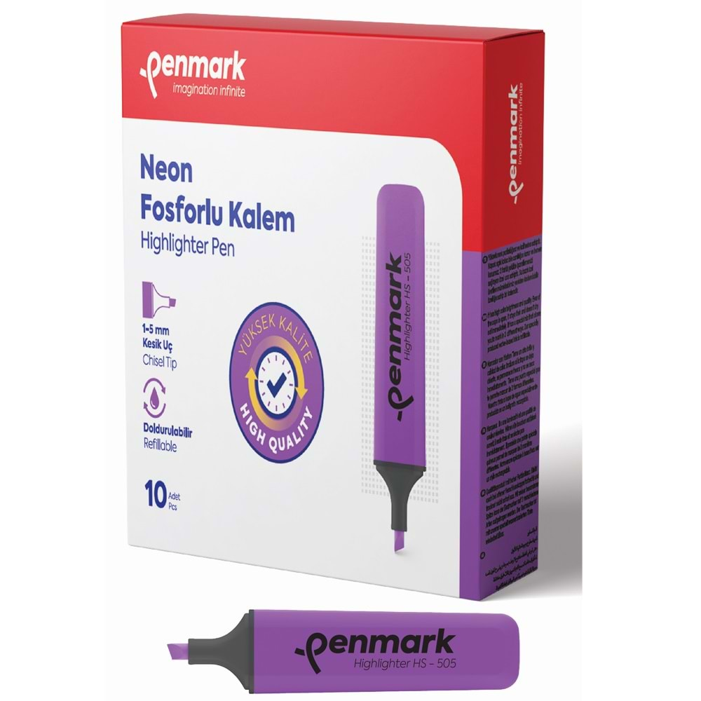 PENMARK NEON FOSFORLU KALEM LİLA-HS 505 05