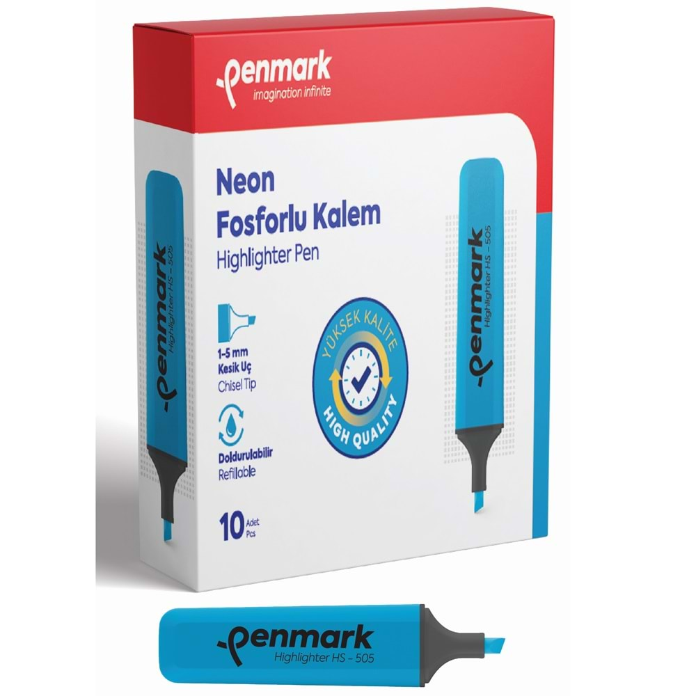 PENMARK NEON FOSFORLU KALEM CAM GÖBEĞİ-HS 505 06