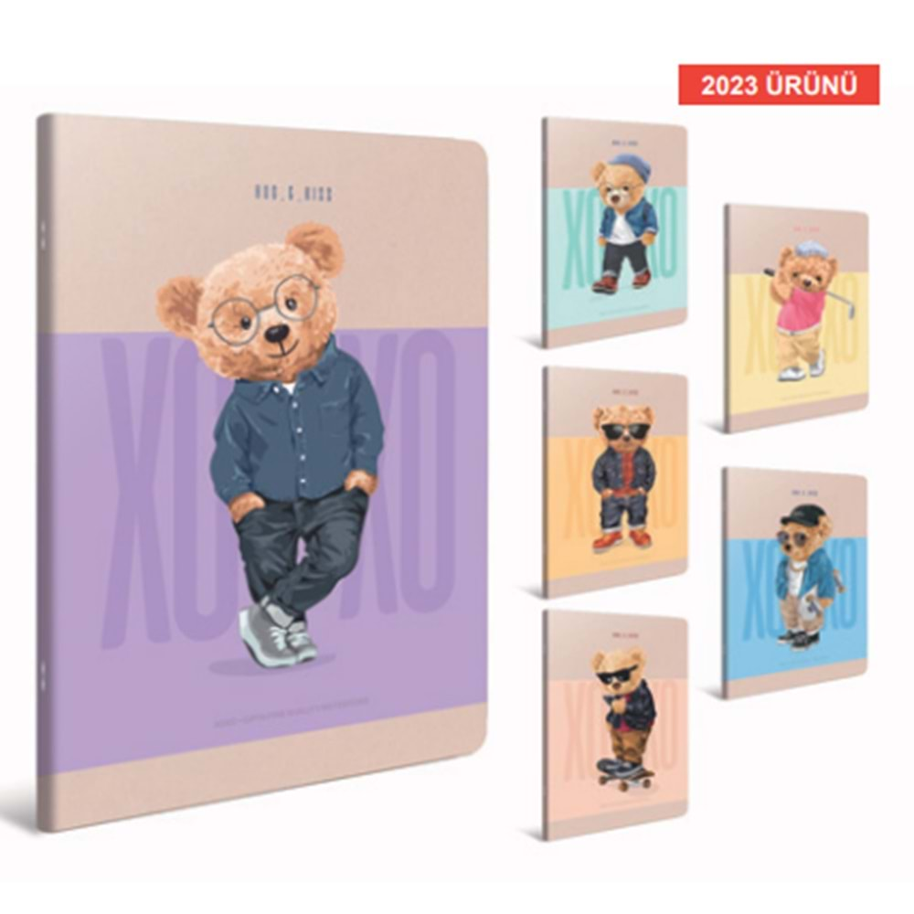 GIPTA XOXO TEL DKŞ KARTON KAPAK A4 60 YAPRAK ÇİZGİLİ DEFTER-6268