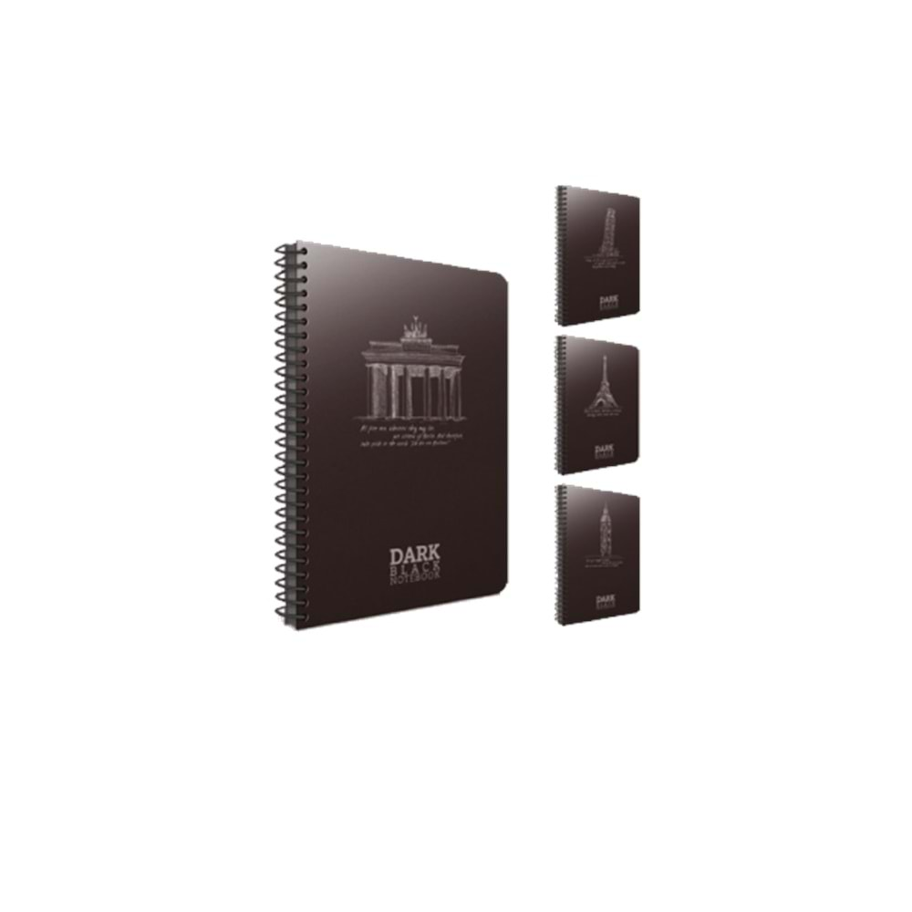 GIPTA DARK BLACK PP KAPAK SİYAH SAYFALI DEFTER 17*24 50 YP ÇİZGİSİZ