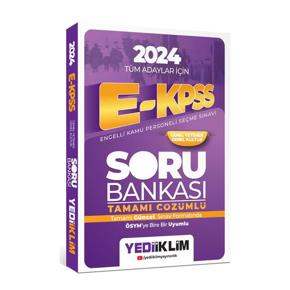 YEDİİKLİM EKPSS 2024 EKPSS TÜM ADAYLAR TAMAMI ÇÖZÜMLÜ SORU BANKASI