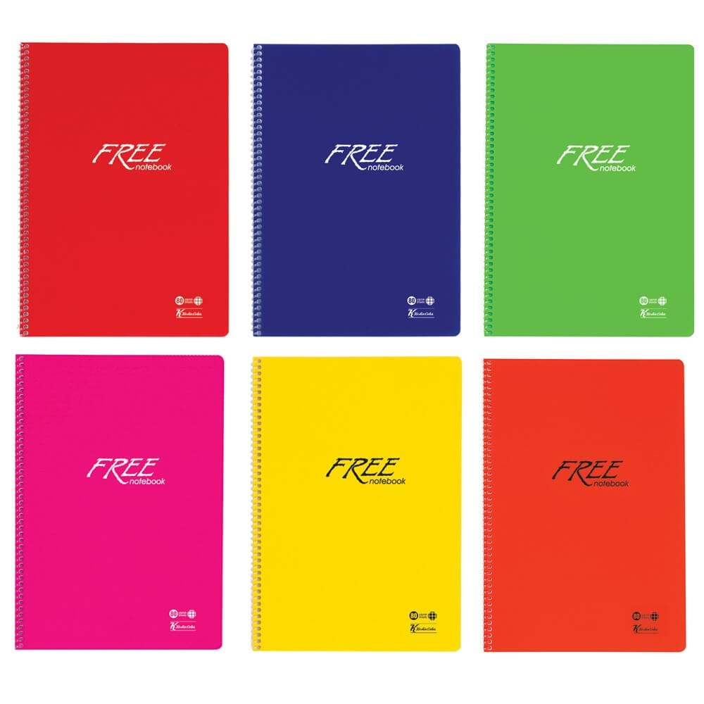 KESKİN COLOR FREE NOTEBOOK 18.5*25 SPİRALLİ PP KAPAK 80 YAPRAK ÇİZGİLİ DEFTER-320621-99