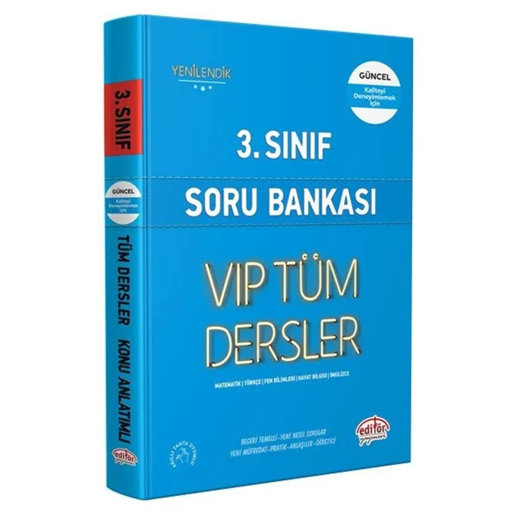 EDİTÖR 3.SINIF VIP TÜM DERSLER SORU BANKASI