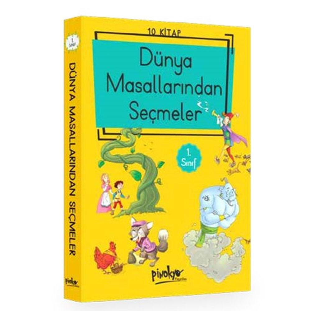 PİNOKYO 1.SINIF DÜNYA MASALLARINDAN SEÇMELER 10 KİTAP TAKIM DÜZ YAZILI