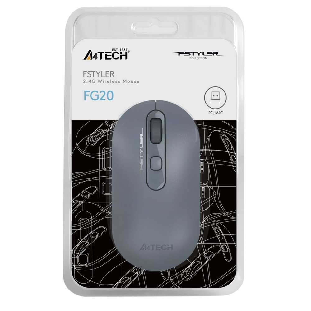 A4TECH FG20 MAVİ NANO KABLOSUZ OPTİK 2000 DPİ MOUSE