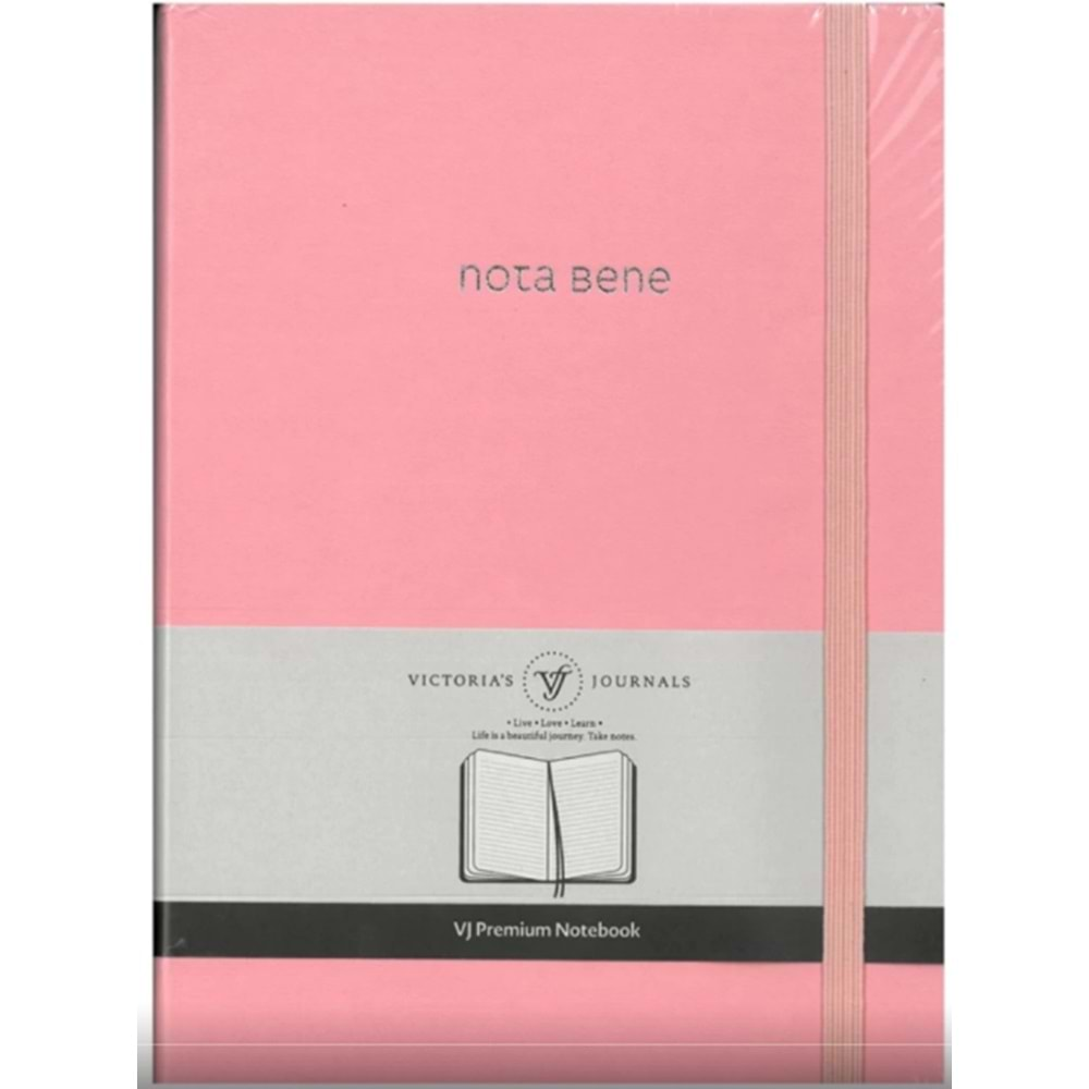 VJ PREMİUM SERT KAPAK A5 100 GR 192 SAYFA ÇİZGİLİ DEFTER PEMBE-123-9253