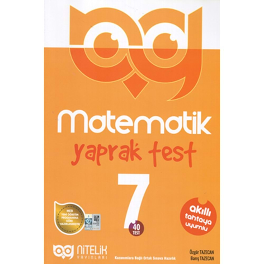 NİTELİK 7. SINIF MATEMATİK YAPRAK TEST