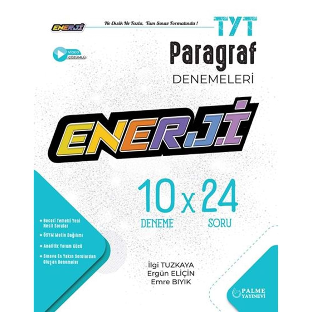 PALME TYT ENERJİ PARAGRAF 10*24 DENEMELERİ