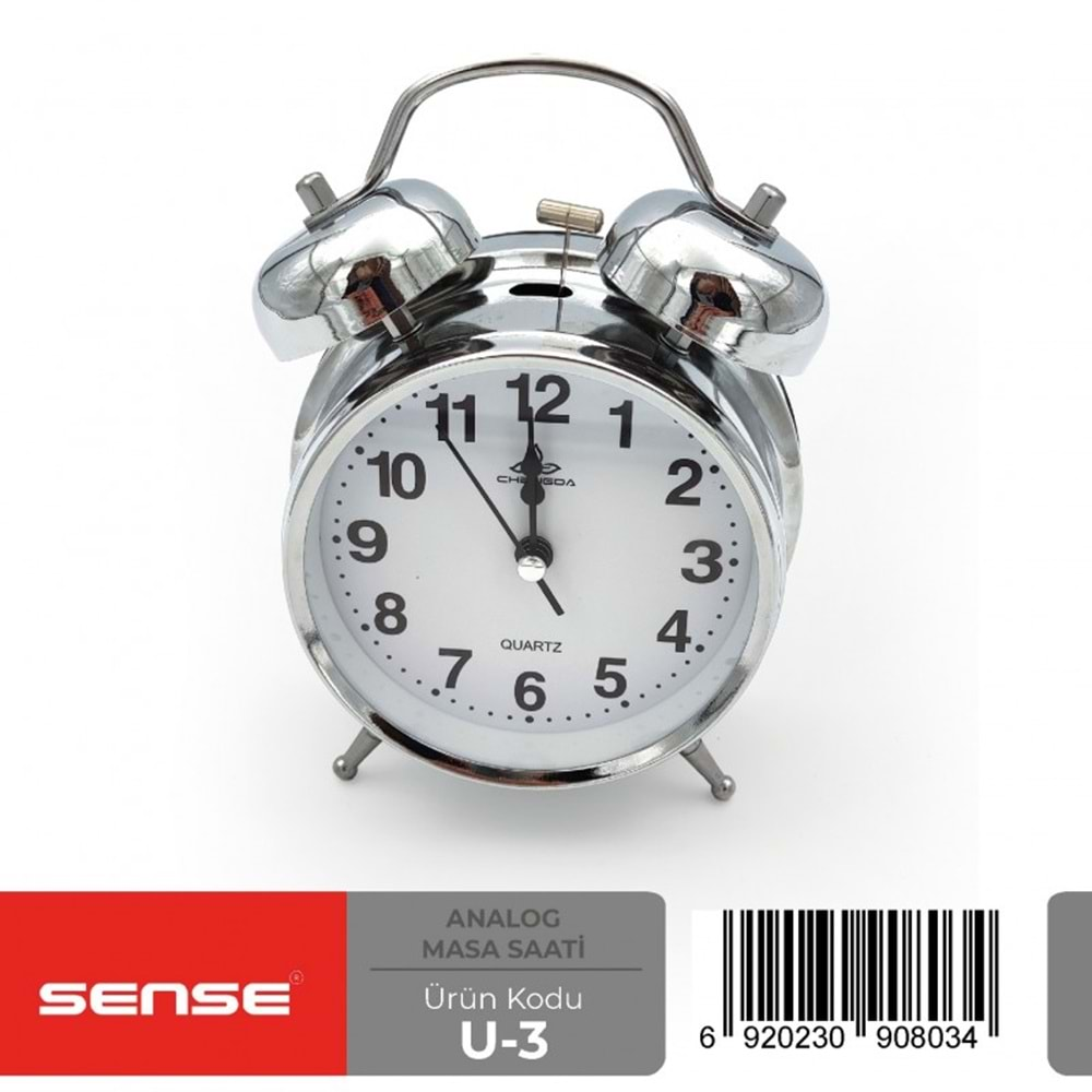 SENSE METAL ANALOG MASA SAATİ-U-3