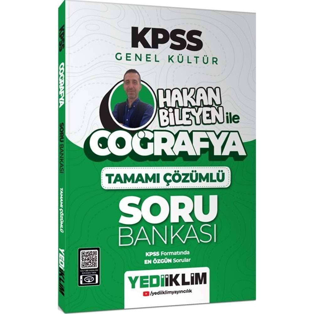 YEDİİKLİM KPSS 2025 GENEL KÜLTÜR COĞRAFYA HAKAN BİLEYEN İLE TAMAMI ÇÖZÜMLÜ SORU BANKASI