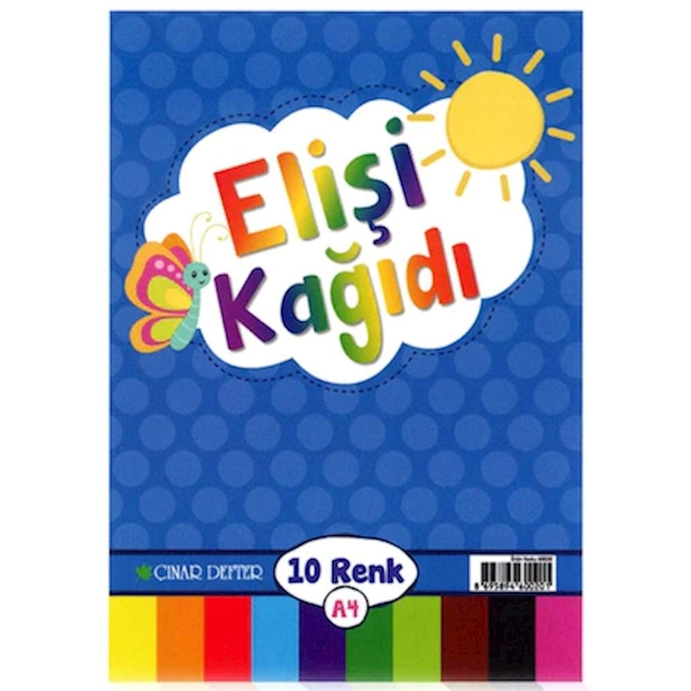 ÇINAR A4 ELİŞİ KAĞIDI 10 LU KARIŞIK RENK-60020