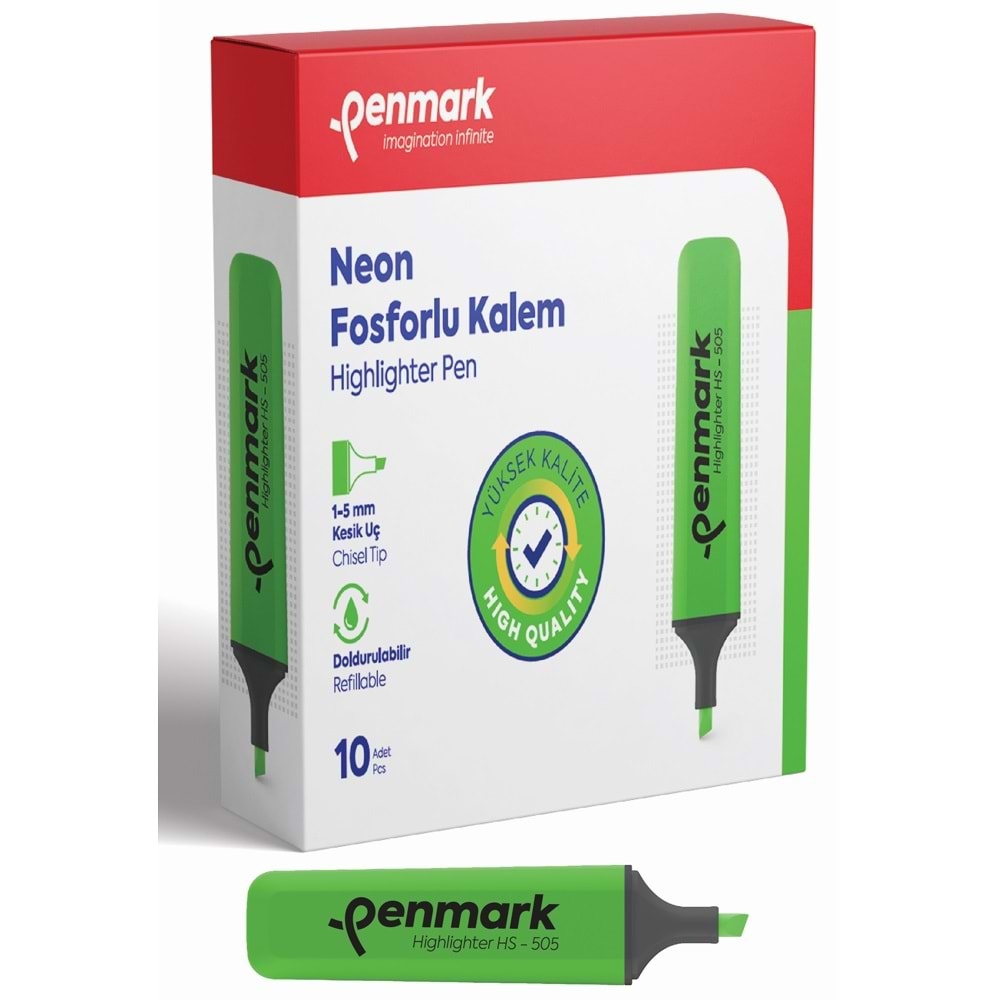 PENMARK NEON FOSFORLU KALEM YEŞİL-HS 505 02