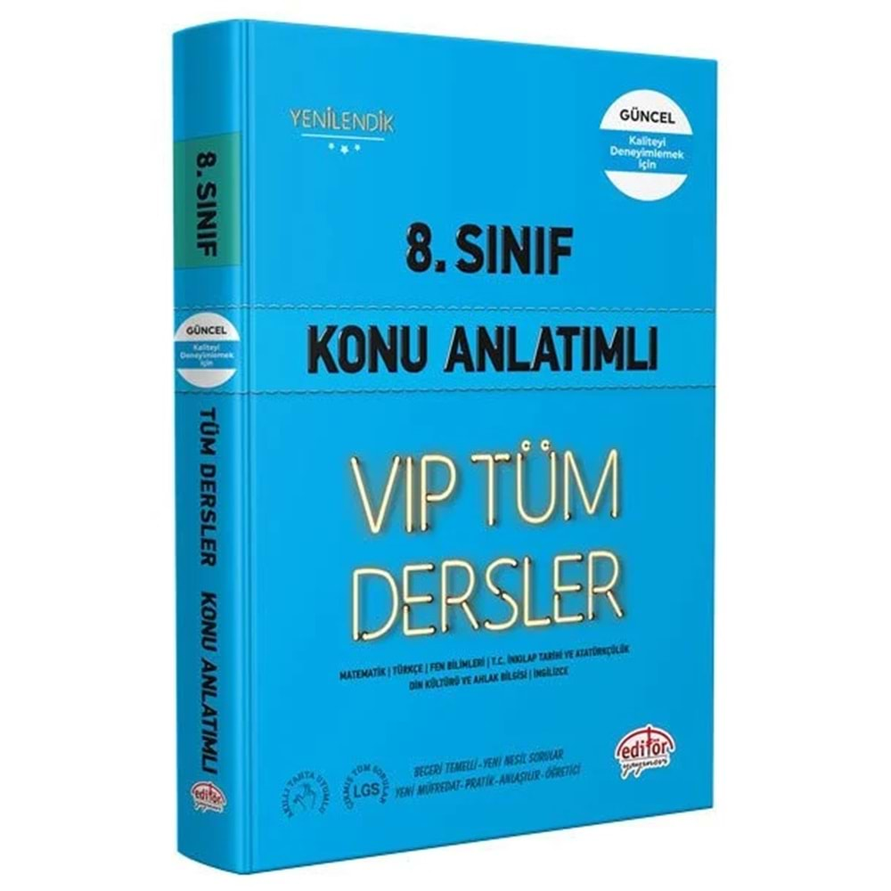 EDİTÖR 8.SINIF VIP TÜM DERSLER KONU ANLATIMLI