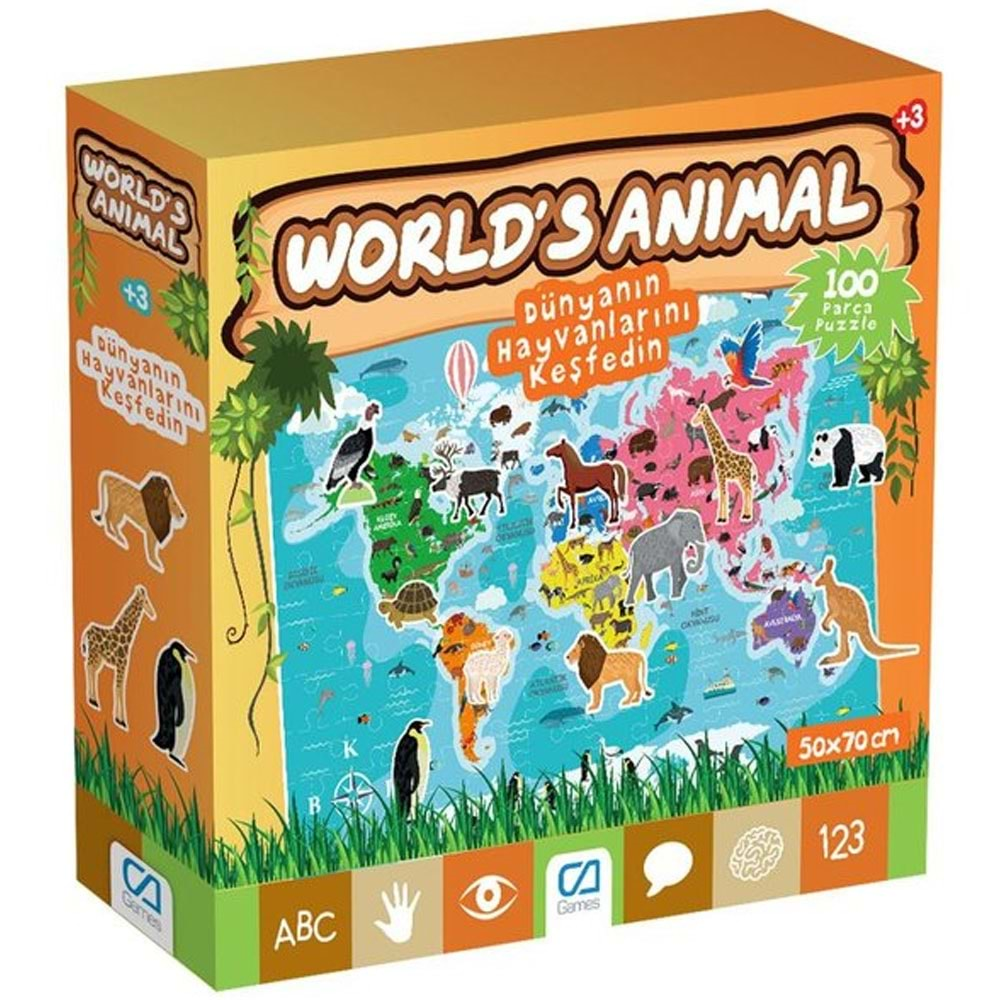 CA GAMES WORLDS ANİMAL100 PARÇA PUZZLE-CA.5152