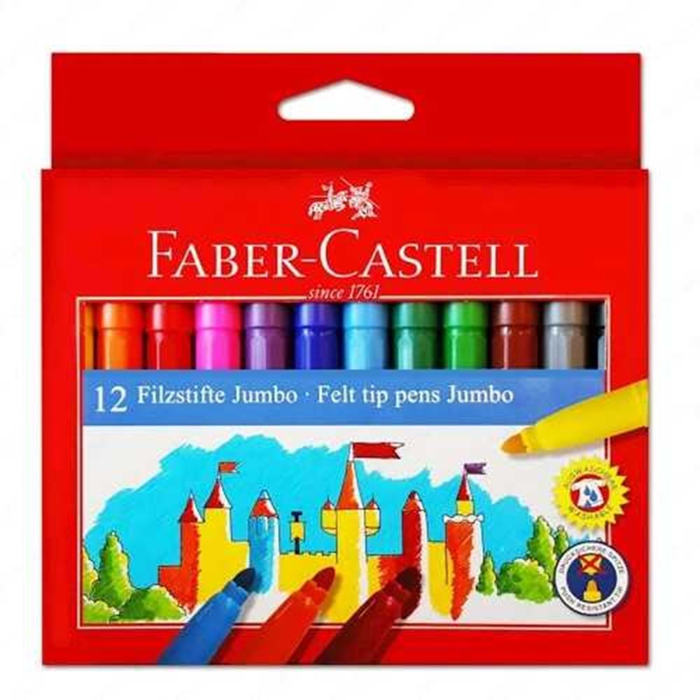 FABER CASTELL JUMBO KEÇELİ KALEM 12 Lİ-554312