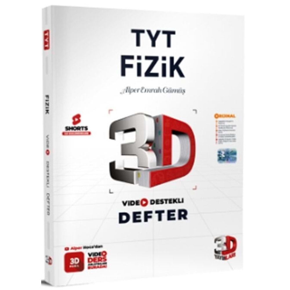 ÇÖZÜM 3D TYT FİZİK VİDEO DESTEKLİ DEFTER-2024