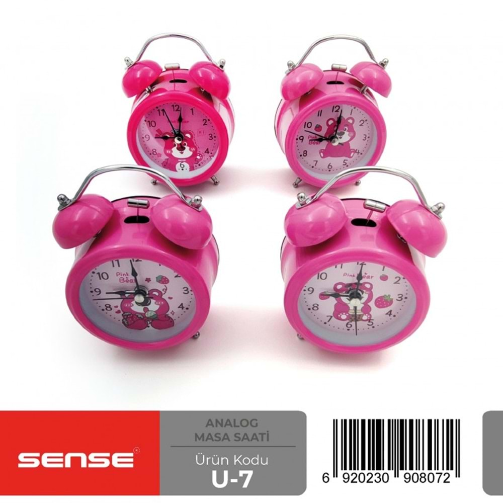 SENSE ANALOG MASA SAATİ RENKLİ-U-7