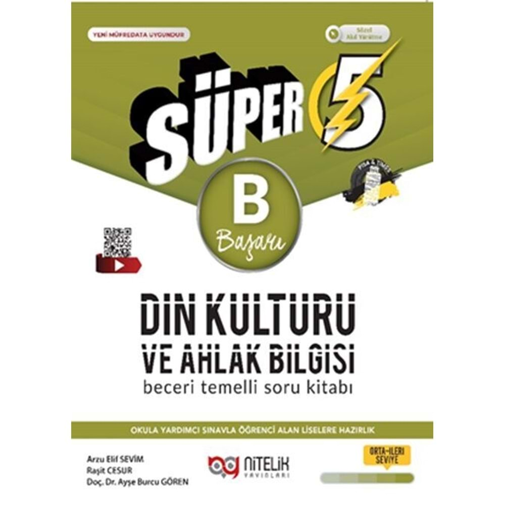 NİTELİK 5.SINIF DİN KÜLTÜRÜ VE AHLAK BİLGİSİ SÜPER B BECERİ TEMELLİ SORU KİTABI