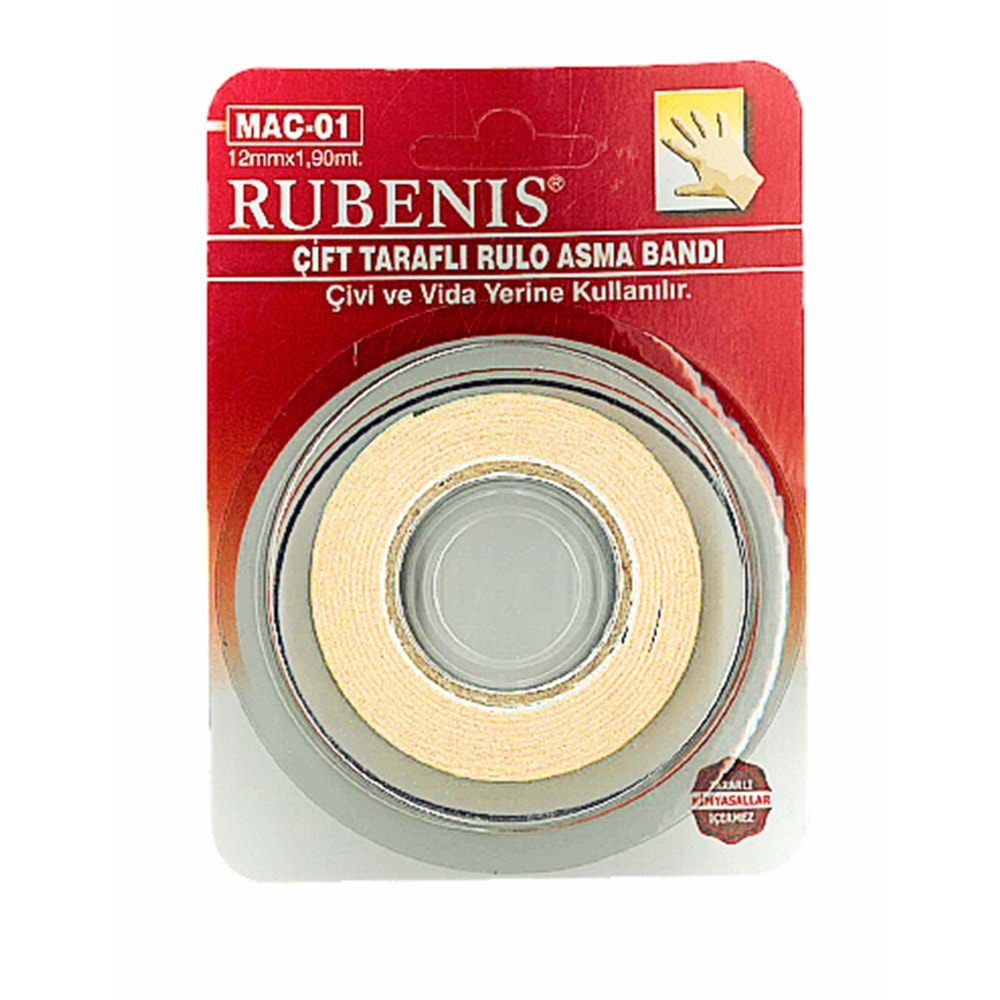 RUBENİS ÇİFT TARAFLI TAŞIMA BANDI 12MM*1,9MT.