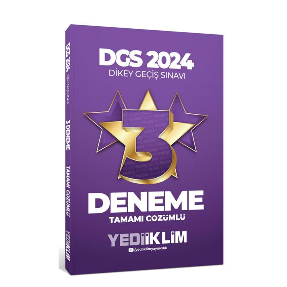 YEDİİKLİM DGS 2024 TAMAMI ÇÖZÜMLÜ 3 DENEME