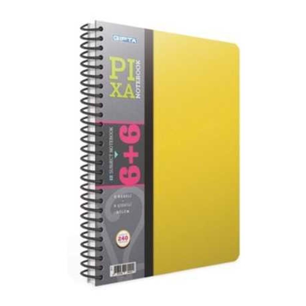 GIPTA PIXA SPİRALLİ 6+6 240 YAPRAK SEPERATÖRLÜ DEFTER 2113