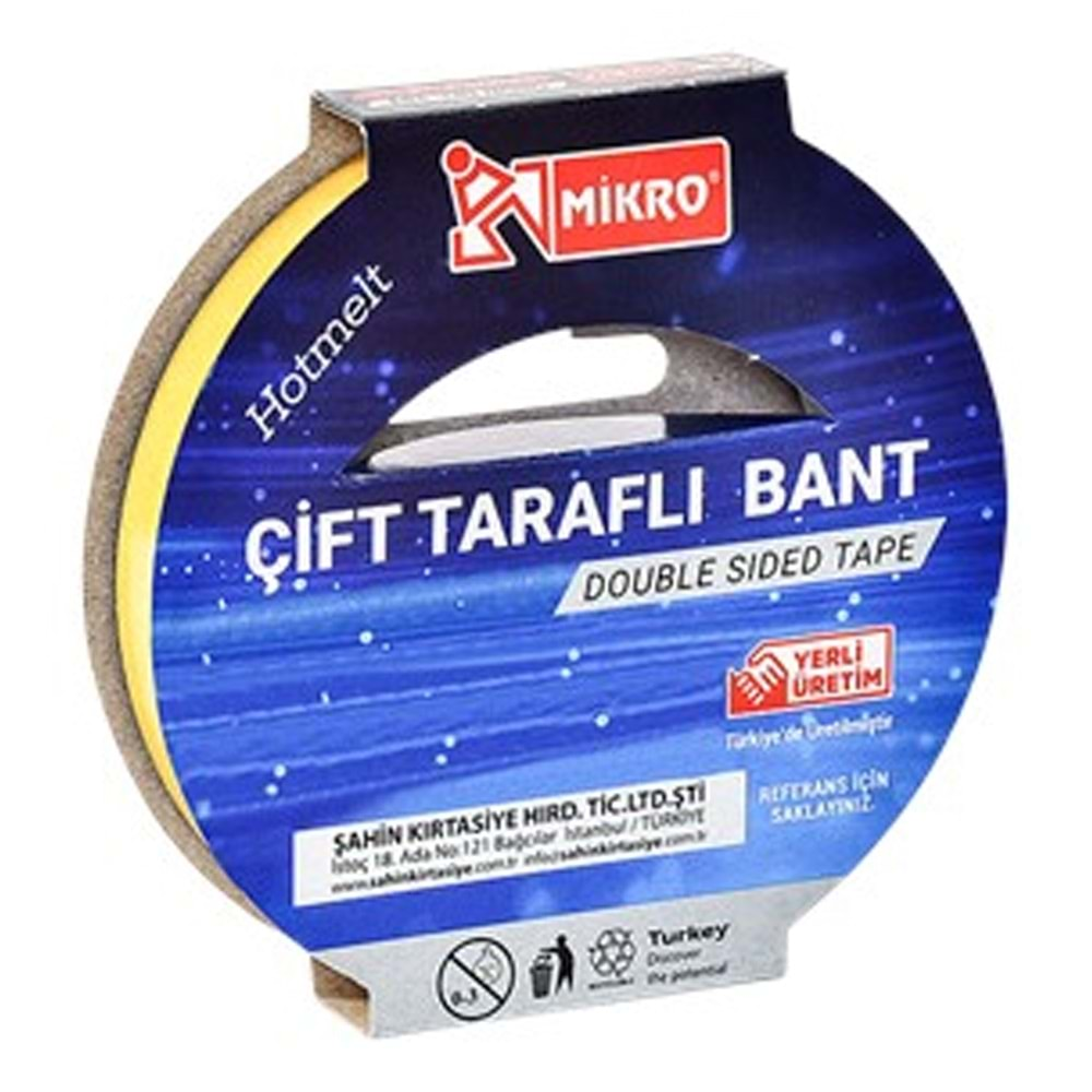 MİKRO 15MM*25MT ÇİFT TARAFLI BANT-BNT-101