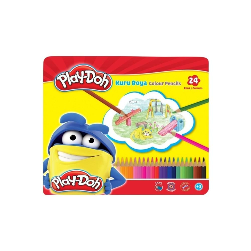 PLAY-DOH KURU BOYA TENEKE KUTU 24 RENK KU014